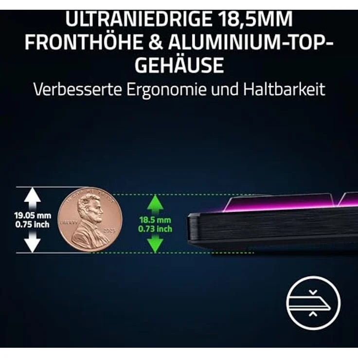 Razer BlackWidow V4 Low-Profile HyperSpeed, Kabellose Gaming-Tastatur mit Orange Switches, HyperSpeed Wireless & BT, Multifunktionalem Drehregler, 11 Funktionstasten, DE-Layout – Bild 5