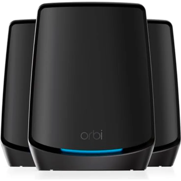 Netgear Orbi WiFi 6 Mesh WLAN System (RBK863SB), AX6000, Triband Mesh, Abdeckung von bis zu 540 m², Armor Abonnement
