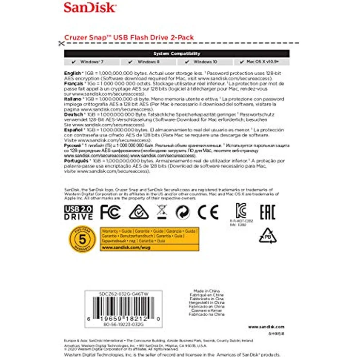 SanDisk Cruzer Snap 32GB USB Flash-Laufwerk - Twin Pack – Bild 5