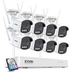 ZOSI 4MP WLAN Überwachungskamera Set Aussen, 8X WiFi Kamera Outdoor Set, 8CH 2.5K NVR mit 2TB Festplatte, Intelligente Nachtsicht, Personen- und Fahrzeugerkennung, Spotlight Warnung - Preisvergleich