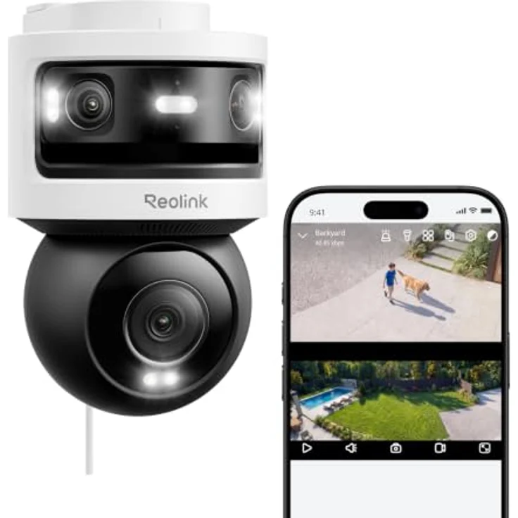 Reolink OMVI 3i, WiFi WLAN Kamera Outdoor mit 10MP+8MP Dreifachobjektiv, 24/7-Aufzeichnung, dualband Wi-Fi 6, IP66 wetterfest – Bild 1