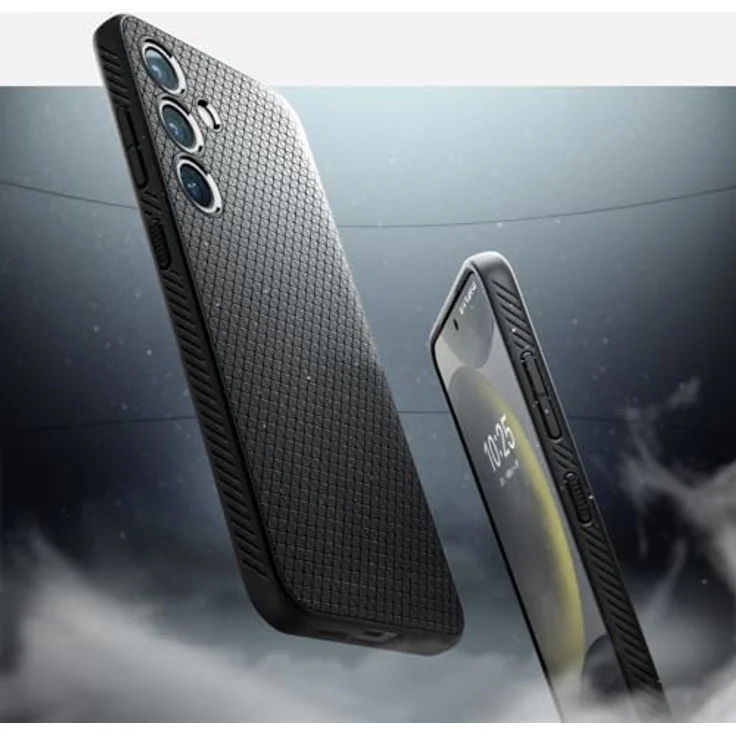 Spigen Liquid Air Hülle Kompatibel mit Samsung Galaxy S24 -Schwarz, Gemustertes TPU, Air Cushion Technologie, Spider Web, Schutzrand – Bild 3