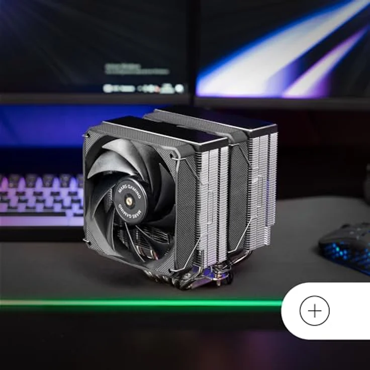 Mars Gaming MCPU-XU9, CPU Kühler mit Dual-Tower-Design, 9 Heatpipes, Schwarz – Bild 6