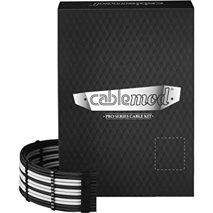 CableMod PRO Series ModMesh C-Series RMi & RMx Cable Kit - Stromkabelkit - geformt - Schwarz, weiß (CM-PCSR-FKIT-NKKW-R) – Bild 2