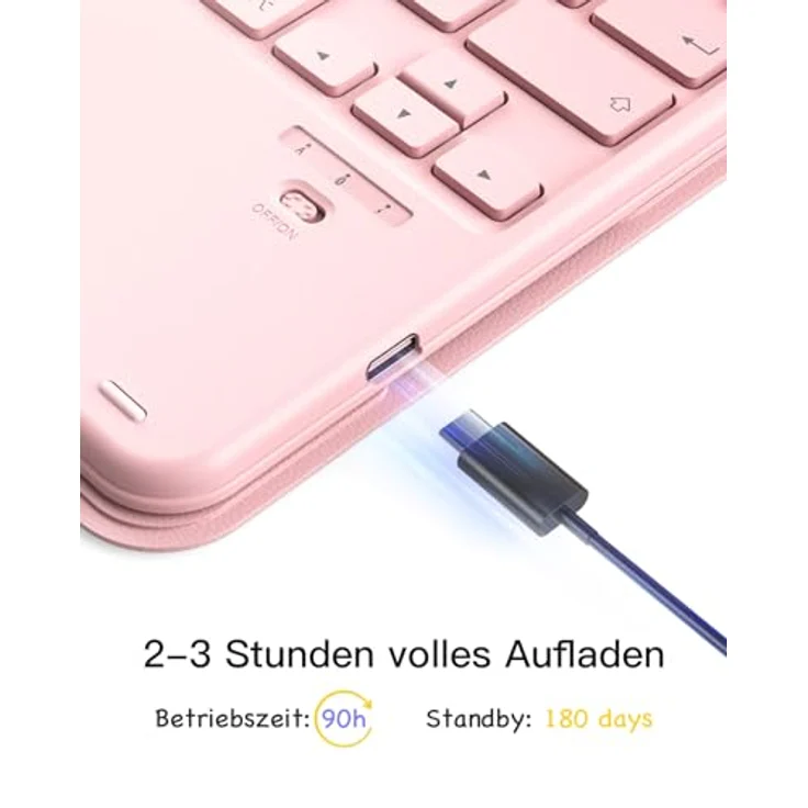 Inateck iPad Hülle mit abnehmbarer Tastatur, Touchpad und Stifthalter für iPad 10/11 Gen. A16, Air 11 Zoll M3/M2, Pro 11, 360° Rundumschutz, verstellbarer Ständer – Bild 6
