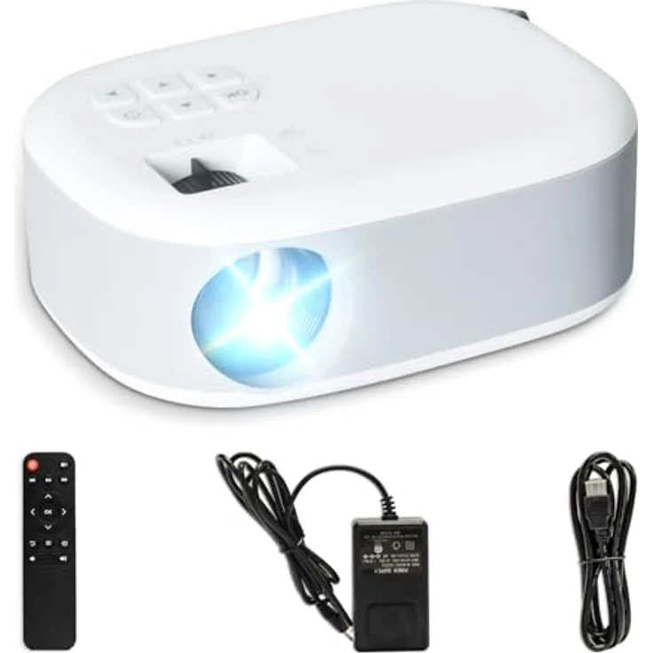 LQWELL® Mini Beamer N1, Tragbarer Projektor Full HD 1080P, 15000 Lumen, unterstützt 4K/PS5/PS4, in schwarz – Bild 1