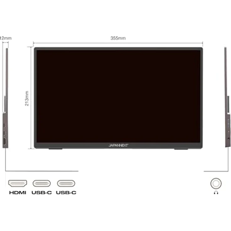 JapanNext JN-MD-i156FHDR-T, Tragbarer 15.6 Zoll Touchscreen Monitor, Full HD, HDR, IPS-Panel, HDMI/USB-C, G-Sync/FreeSync, mit Schutzhülle – Bild 4
