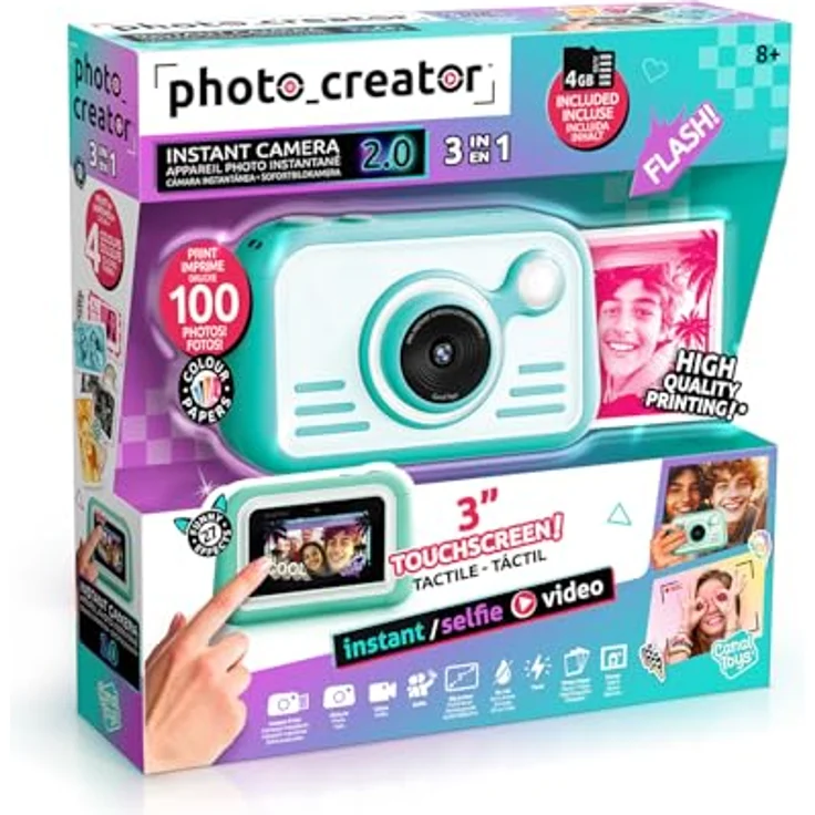 Canal Toys Photo Creator Instant Print Kamera 2.0, Digitalkamera mit Touchscreen, Flash, Ringlicht & Sofortdruck (Ohne Tinte) – Ideal für Fotos & Videos – Bild 2