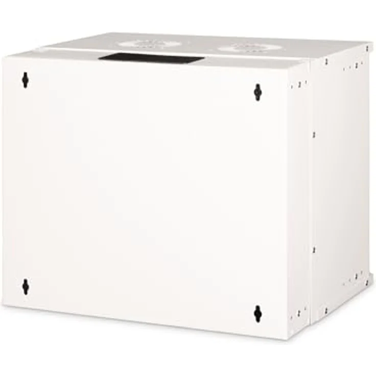 DIGITUS Netzwerkschrank SOHO Pro-Serie - 19-Zoll Rack 9 HE - Unmontiert - Wandmontage - 400 mm Tiefe - 327 mm Nutztiefe - Traglast 60 kg - perforierte Stahltür - Grau – Bild 2