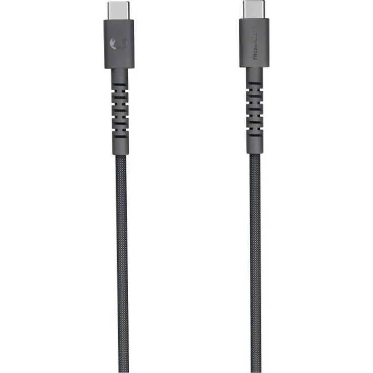 FRESH 'N REBEL FlexWave USB-C auf USB-C Kabel, 3m, 100W, silikon geflochten, verwicklungsfrei, Storm Grey