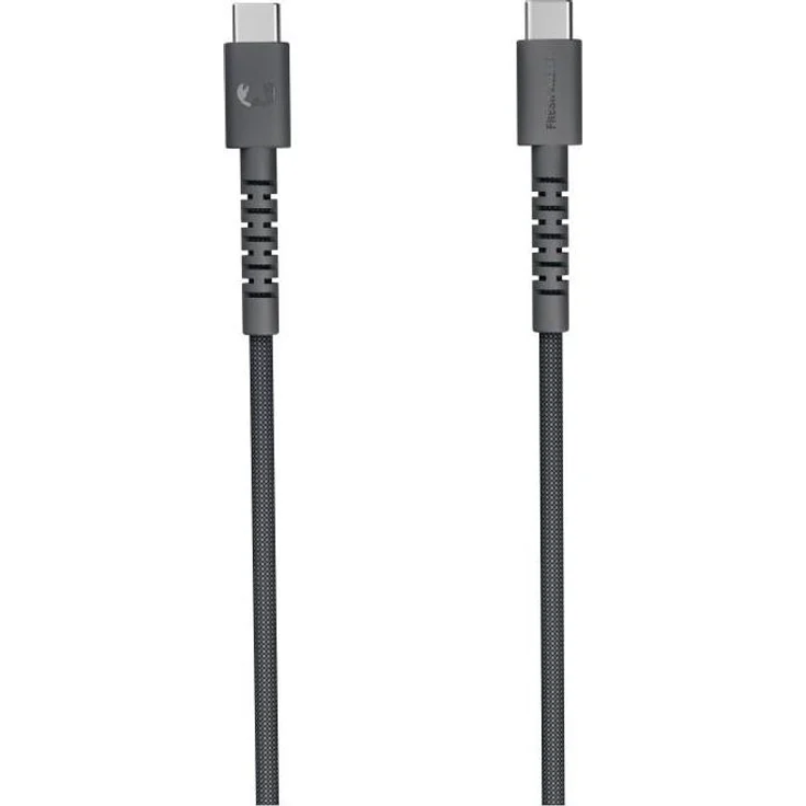 FRESH 'N REBEL FlexWave USB-C auf USB-C Kabel, 3m, 100W, silikon geflochten, verwicklungsfrei, Storm Grey