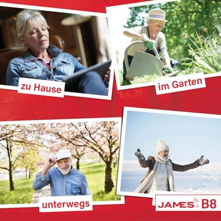 James B8 (schwarz) Notruf- und Sicherheitsuhr für Senioren, Sturzerkennung, Notruf-Knopf & GPS-Ortung, Gesundheitsfunktionen, Familien-App + SIM Karte inkludiert, Alarm – Bild 5
