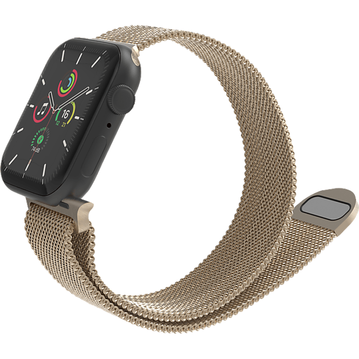 ISY ISB-1005, Smartband für Apple Watch, 42-45 mm, gold, Edelstahl mit magnetischem Verschluss, atmungsaktiv