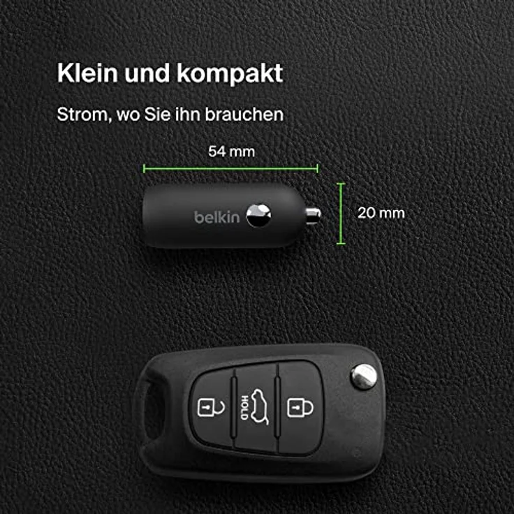 Belkin Boost↑Charge™ 30-W-Kfz-Schnellladegerät, kompaktes Modell mit USB-C-Power Delivery-Anschluss, inklusive USB-C/Lightning-Kabel, kompatibel mit der iPhone 14-Serie, iPad und mehr – Schwarz – Bild 5