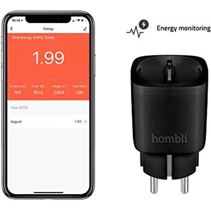 Hombli Smart Plug, Smart Socket (EU) mit Fernzugriff, Energiekontrolle und Sprachsteuerung, Promo Pack 21, Schwarz – Bild 4