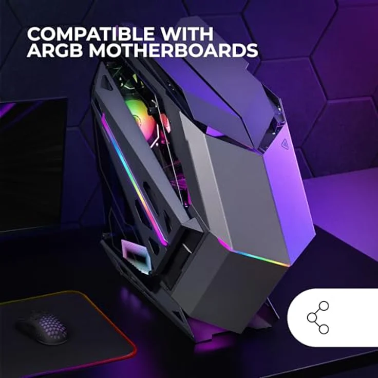 MARSGAMING MC-TITAN, XXL ATX Gaming Case, ARGB-Frontbeleuchtung, Fernbedienung, Schwarz – Bild 5