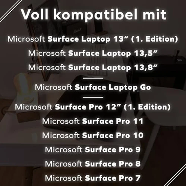 honju Darkroom Neopren Sleeve für Microsoft Surface Laptop (13,5" & 13,8") / Laptop Go / Surface Pro 11/10/9/8, mit großem Außenfach, Mikrofaser-Innenseite und leichtgängigem Reißverschluss – Bild 2