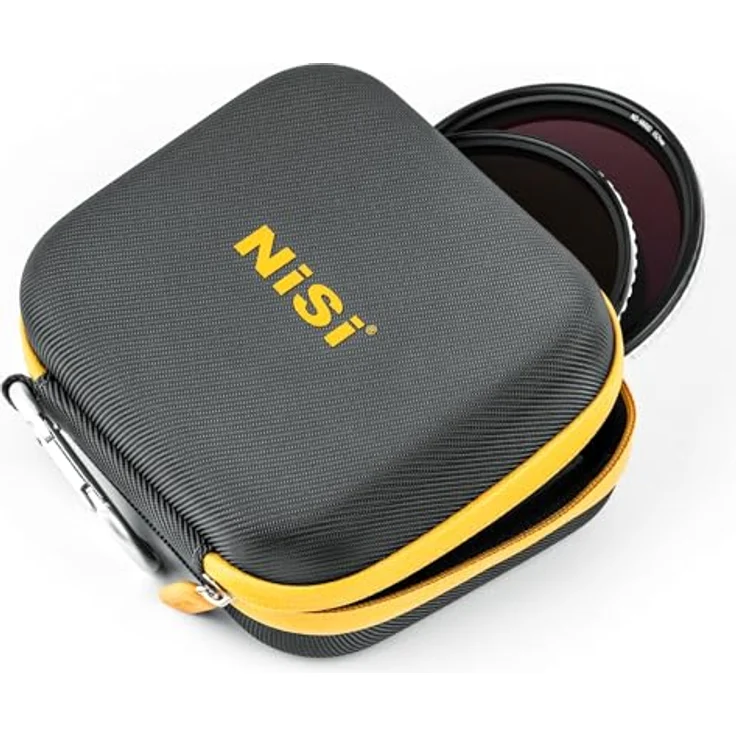 NiSi Großer runder Filterbehälter Version II – Hartschale, 8 Schlitz-Filtertasche für Rundlinsenfilter bis 95 mm – wasserdicht, stoßfest, staubdicht, mit Mikrofaser ausgekleidete Taschen, – Bild 4