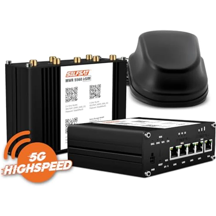 Selfsat MWR 5560, 5G WLAN Router mit eSIM und 3,4 Gbit/s, Schwarz – Bild 2