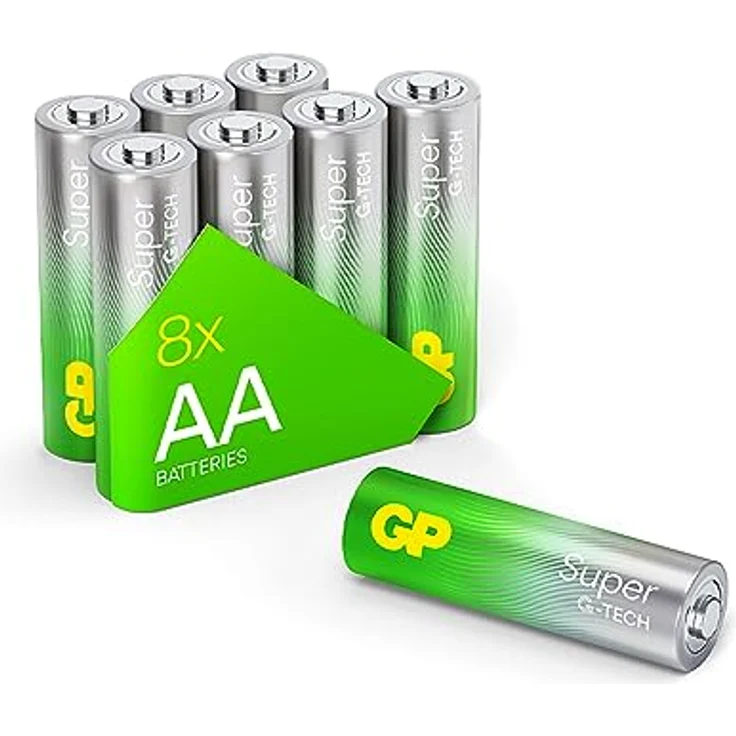 GP Super Alkaline Batterien AA Mignon, LR06, 1,5V, 8 Stück, ideal für die Stromversorgung von Geräten des täglichen Bedarfs - Die Neue G-TECH-Technologie – Bild 1