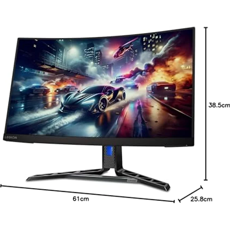 Lenovo Legion R27qc-30 - 27" gewölbter Spielemonitor (180Hz, 0,5ms MPRT, 16:9, 2560 x 1440 Pixel, HDMI+DP, 3Wx2 Lautsprecher, EyeSafe) VESA 100mm, Schwenk- und Einstellbar auf, Schwarz – Bild 11