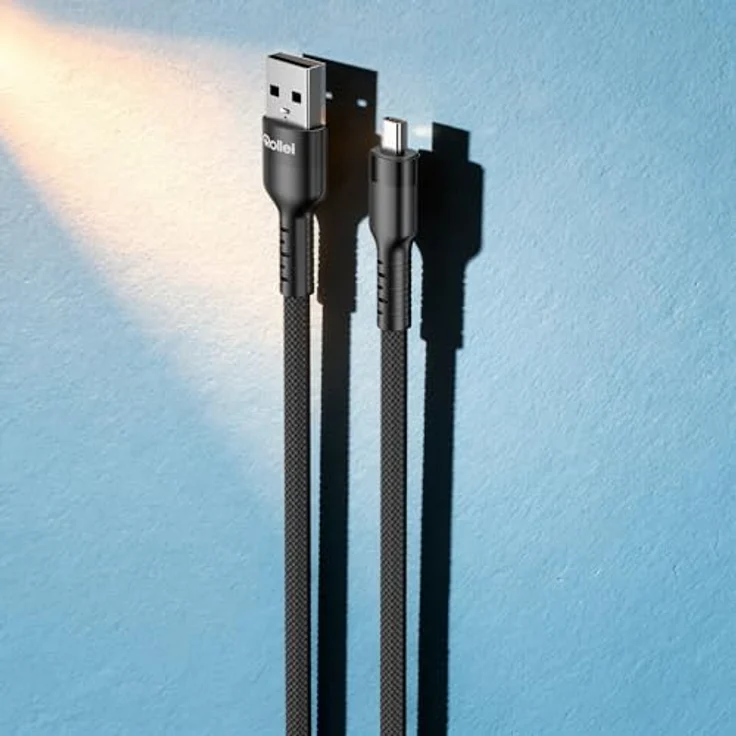 Rollei USB-A/Mini-USB B8-Kabel, 1,2 m Länge, 480 Mbps Datenübertragung – Bild 3