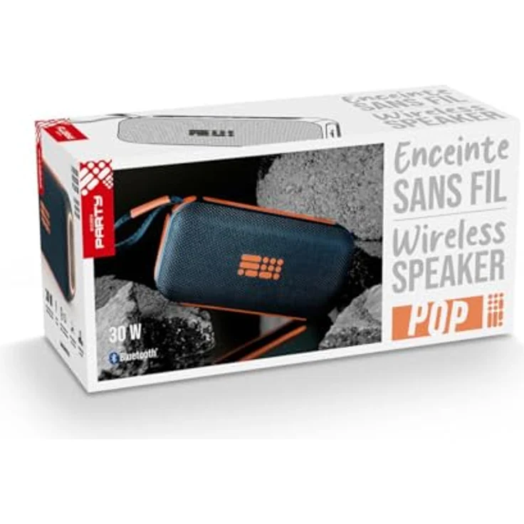 Bigben Party Sport, Wireless Speaker mit 30 W Leistung, Bluetooth 5.3, Beleuchtungseffekten, USB-C, blau-orange – Bild 2