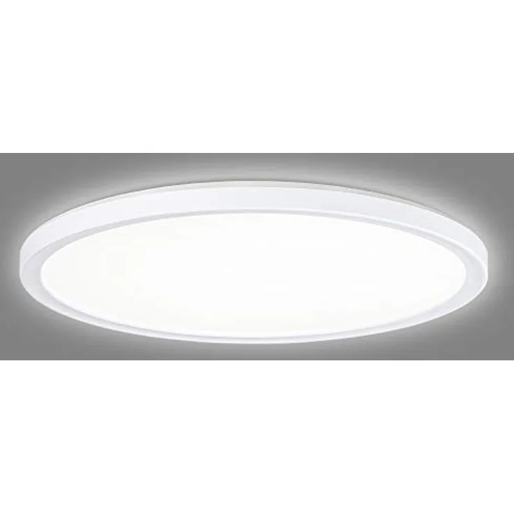Navaris LED Deckenleuchte mit zusätzlicher Hintergrundbeleuchtung - dimmbar - 22 Watt - 42 x 2,8cm - 4000K - ultra flach rund, weiß