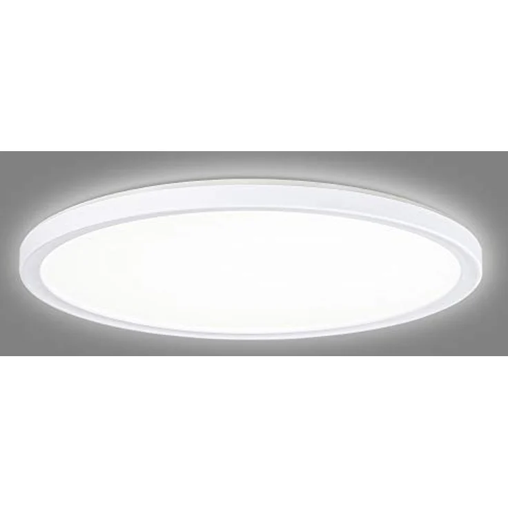Navaris LED Deckenleuchte mit zusätzlicher Hintergrundbeleuchtung - dimmbar - 22 Watt - 42 x 2,8cm - 4000K - ultra flach rund, weiß – Bild 1
