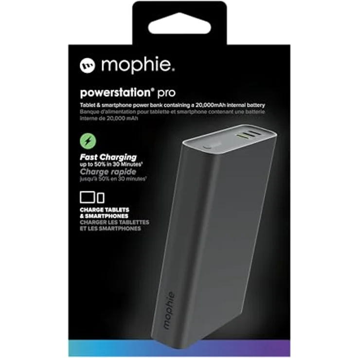 Mophie Powerstation Pro, Schnellladegerät Powerbank mit 20.000mAh, Schwarz – Bild 2