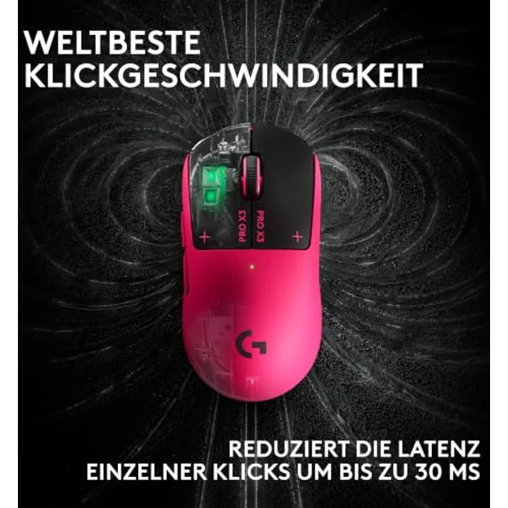 LOGITECH G PRO X3 SUPERSTRIKE Gaming-Maus, Pink Eclipse, kabellos, HERO 2 Sensor, 135 Stunden Akkulaufzeit – Bild 5