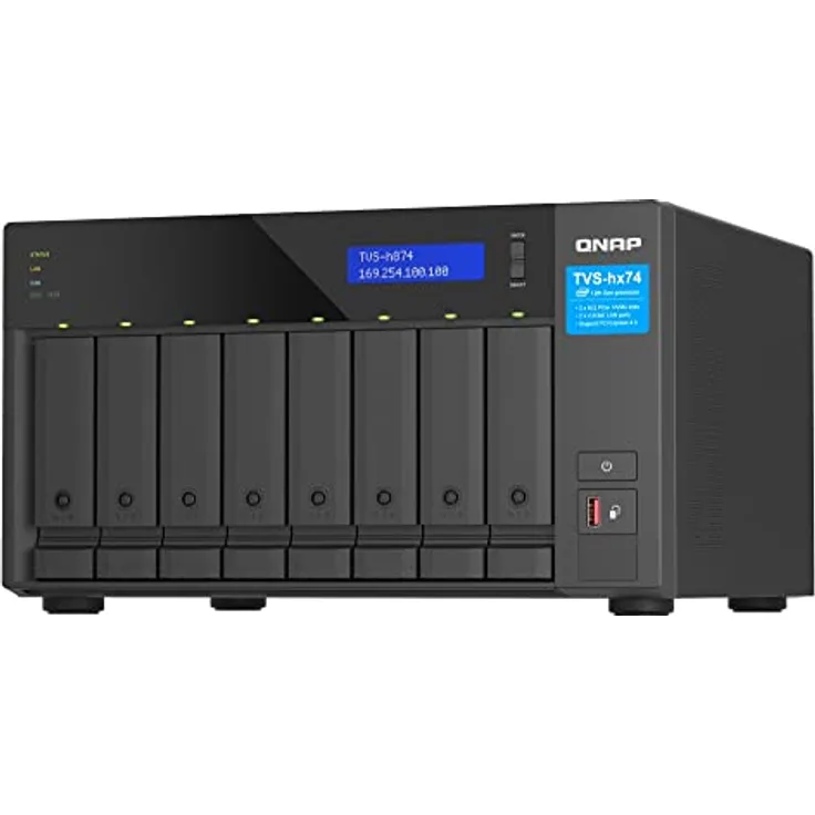 QNAP TVS-h874 NAS Tower Eingebauter Ethernet-Anschluss Schwarz