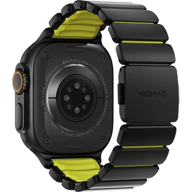 NOMAD Stratos Band I für Apple Watch 42/44/45/46/49mm, Hybrid-Design aus Titan und FKM, wasserresistent, Black Volt – Bild 2