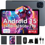 TABWEE T90 Tablet, 11" FHD Display, 128 GB, Android 15, Grau, mit Stift/Maus/Tastatur, 24 GB RAM Erweiterung