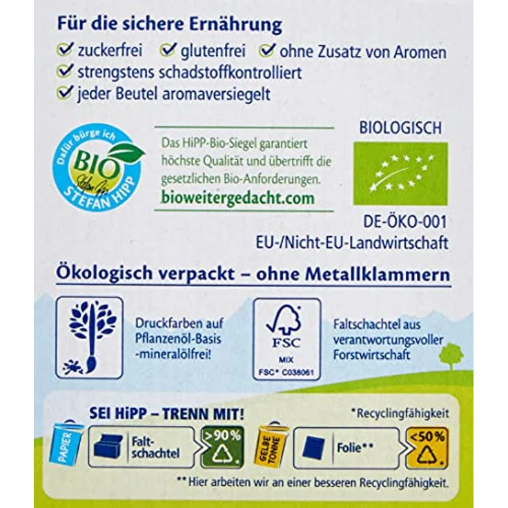HiPP Bio-Fenchel-Tee Beutel, Zuckerfrei, Glutenfrei, 6er Pack (6 x 30 g) – Bild 4