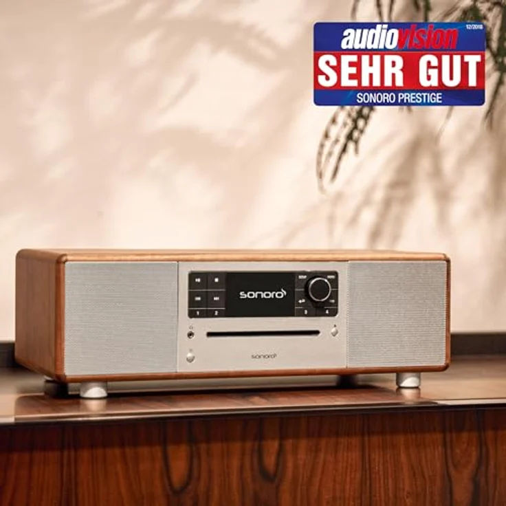sonoro Prestige Kompaktanlage, CD Player, Bluetooth, Internetradio (UKW, WLAN, DAB Plus, Spotify, Deezer), Walnuss – Bild 2