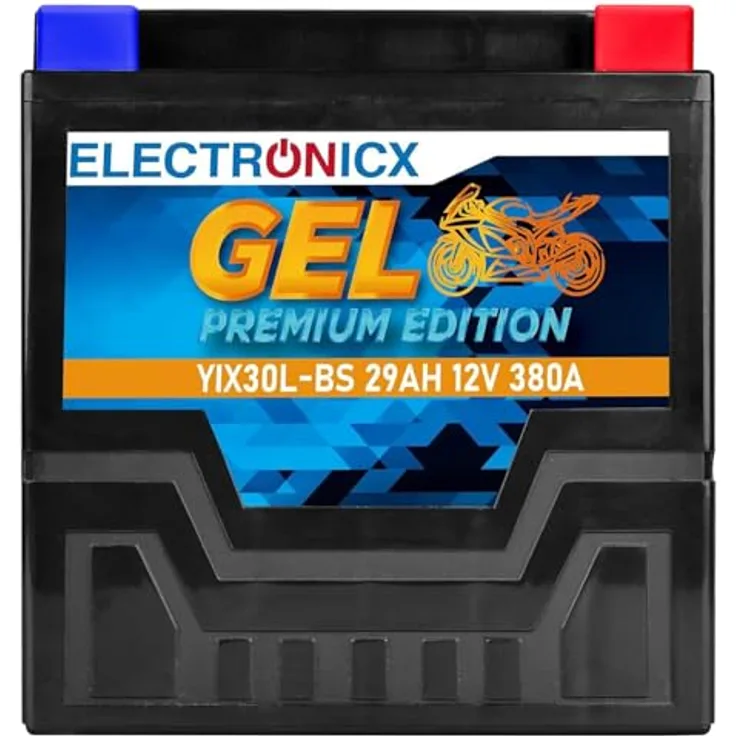 Electronicx Extreme Edition GEL Motorradbatterie 29Ah 12V – wartungsfrei, auslaufsicher, vibrationsfest für Motorrad, Roller, Quad und ATV