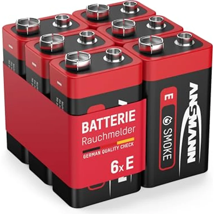 6 ANSMANN Alkaline longlife Rauchmelder 9V Block Batterien - Premium Qualität für höhere Leistung, 9V Batterie ideal für Feuermelder, Bewegungsmelder, Alarmanlagen & Kohlenmonoxid Warnmelder – Bild 2