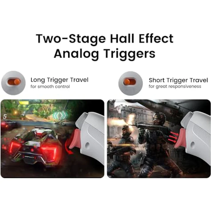 Gamesir NOVA2 LITE - Wireless Controller mit Tri-Mode-Konnektivität, 600-mAh-Akku, Weiß – Bild 5