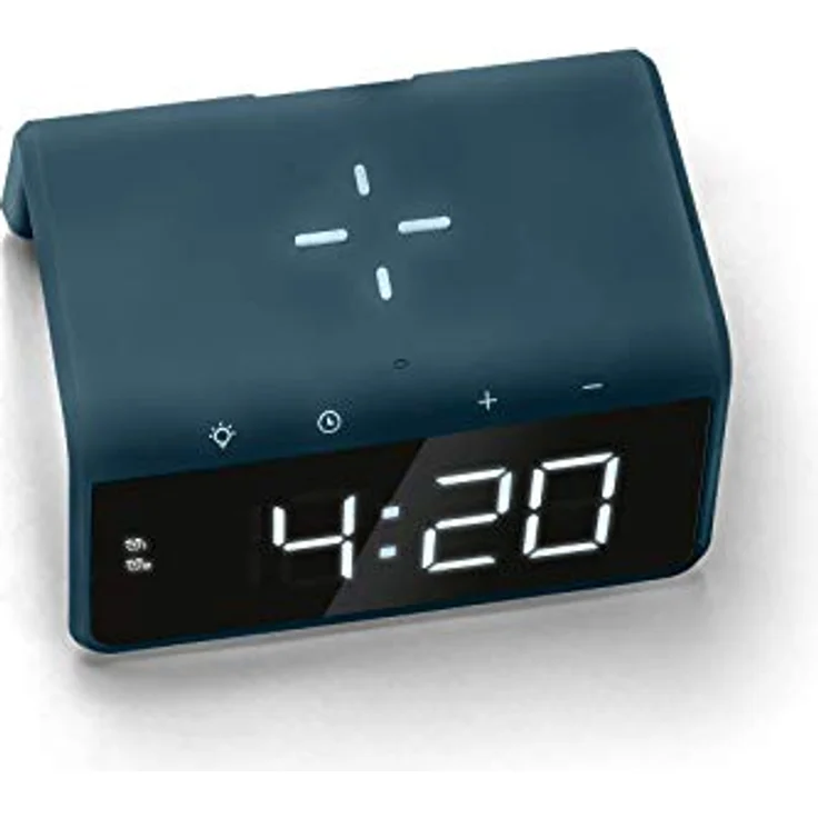 Caliber Wecker mit Ladestation - Wecker Digital mit Wake Up Light - Wecker mit Licht - Dimmbarer LED-Anzeige - Pacific Blue - 140 x 100 x 75 mm – Bild 4