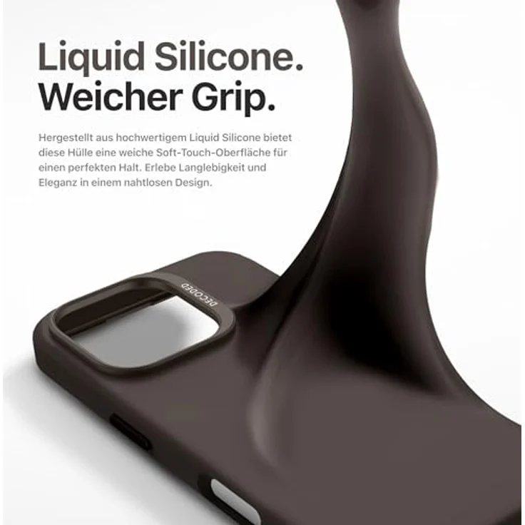 DECODED Smartphone-Hülle AntiMicrobial Silicone Backcover für iPhone 16 Pro, mit schlagfestem Polycarbonat, MagSafe-kompatibel, schwarz – Bild 10