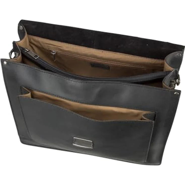 Burkely Vintage Scott Briefcase 2-Compartments Aktentasche - Schwarzes Leder, 16,5 l Volumen, mit vielen Verstaumöglichkeiten – Bild 3