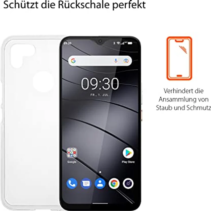 Gigaset GS5 LITE Kunststoff Case - hochwertige Schutzhülle für ihr Smartphone - Flexibler Schutz gegen Schmutz und Kratzer und Stöße - Passgenaue Aussparungen, transparent – Bild 3