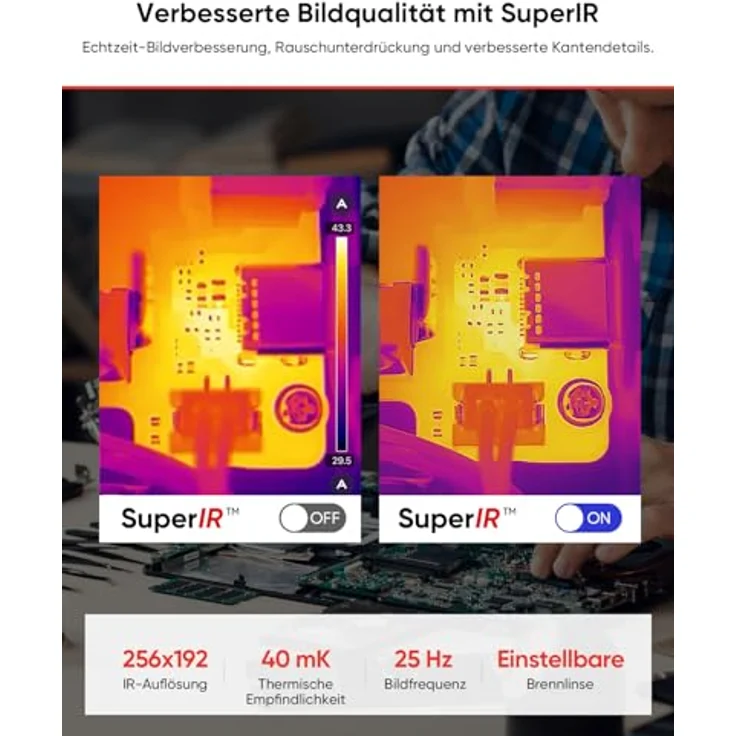 HIKMICRO Wärmebildkamera Mini2PlusV2, IR-Auflösung 256x192px, Kompatibel mit iOS und Android, USB-C/Lightning (iPhone 15-Serie) – Bild 3