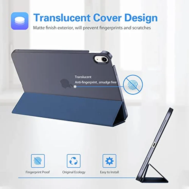 ProCase Hülle für iPad 10/11 Generation 10.9 Zoll 2022, Dünnes Smart Case mit Auto Wake/Sleep Funktion - Navy – Bild 3