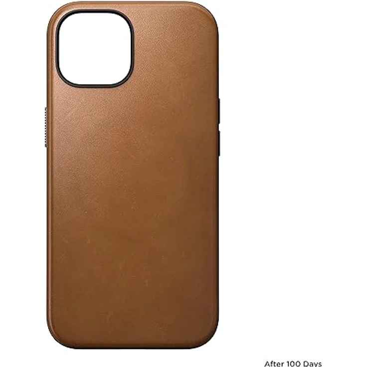 NOMAD Modern Leather Case | für iPhone 15 | Schutzhülle aus Polycarbonat und hochwertigem Echtleder | MagSafe-kompatibel | English Tan – Bild 3