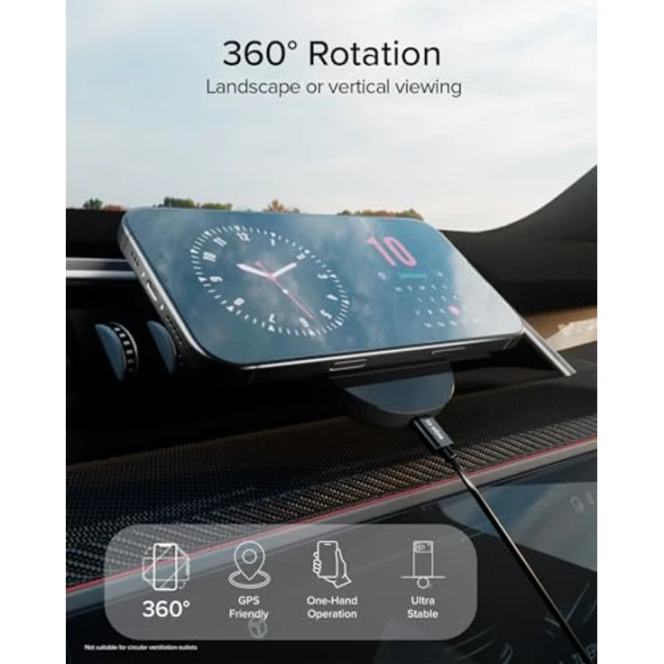 SBS Lüftungsschlitz-Universalhalter 15W Wireless Charge, Smartphone Halterung, Schwarz – Bild 10