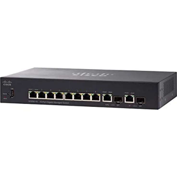 Cisco Systems SG350-10-K9-UK SG350-10 Gigabit Managed Switch, 10 Ports, 8x 10/100/1000 Ethernet, Web UI, Schicht 3 Management