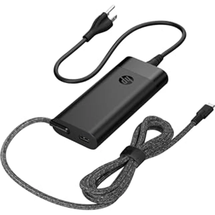 HP 110W Laptop Charger, USB-C Netzteil mit 2 Ausgangsanschlüssen, schwarz – Bild 1