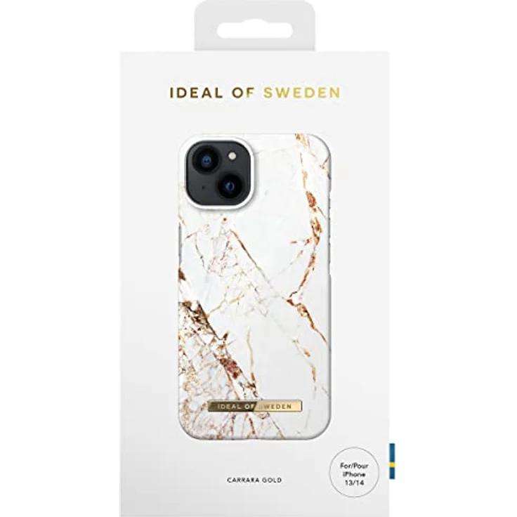 IDEAL OF SWEDEN Fashion Case, Backcover für Apple iPhone 14/13, Carrara Gold mit marmoriertem Design und goldenen Highlights – Bild 3